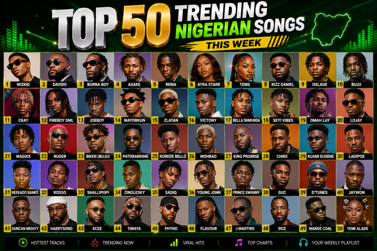 Top 50 Trending Nigerian Songs This Week